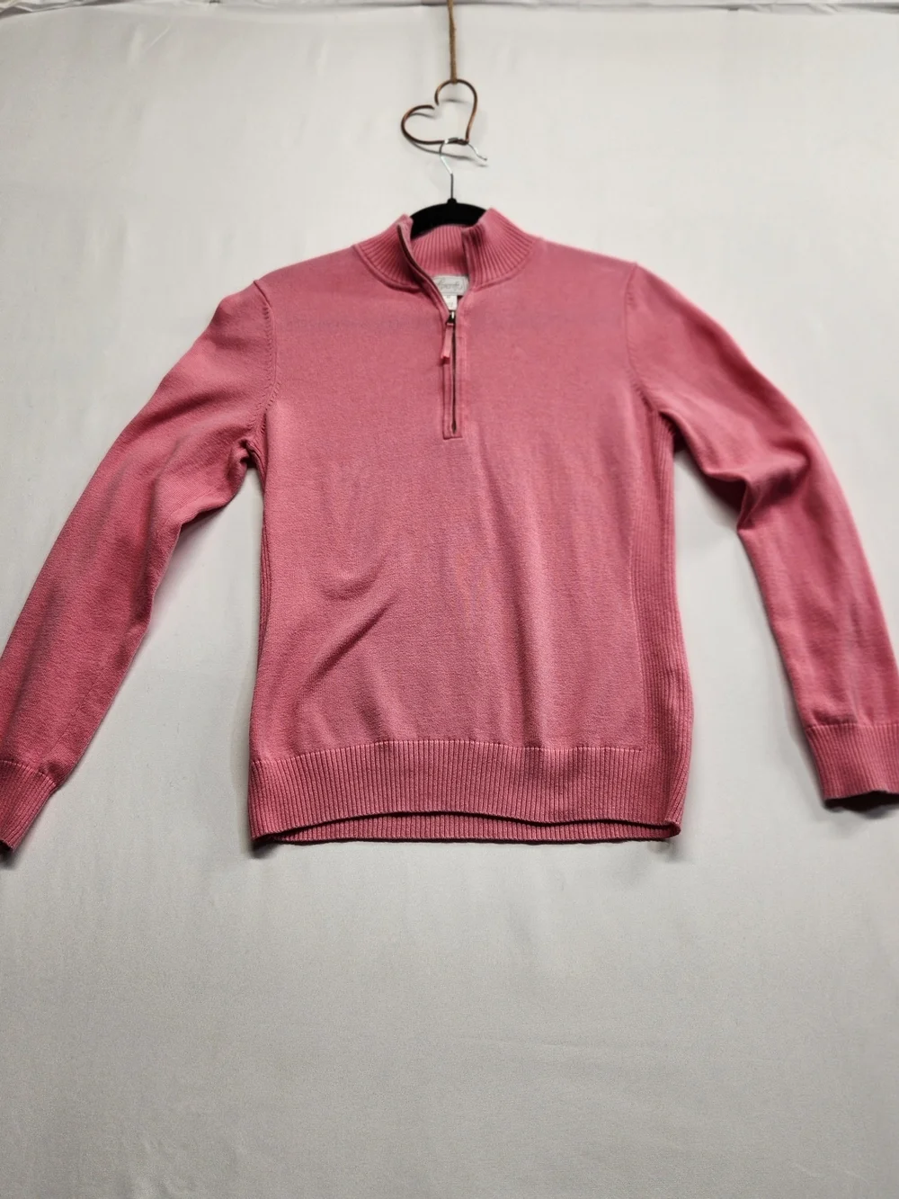 ⭐️Foxcroft Pink 100% Supima Cotton Quarter Zip Sweater Pullover Classic Knit Med